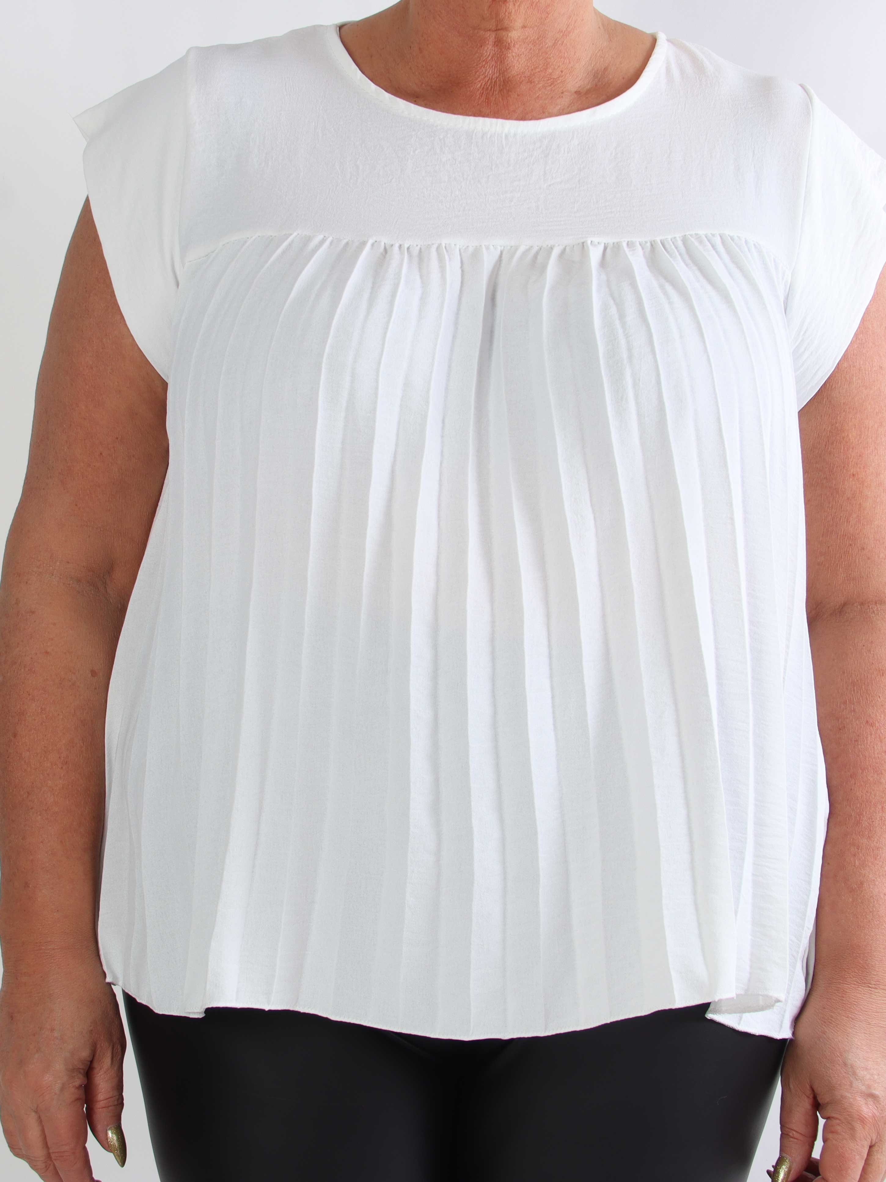 Nancy Shirt - Plus size tunika med fine plisseringer